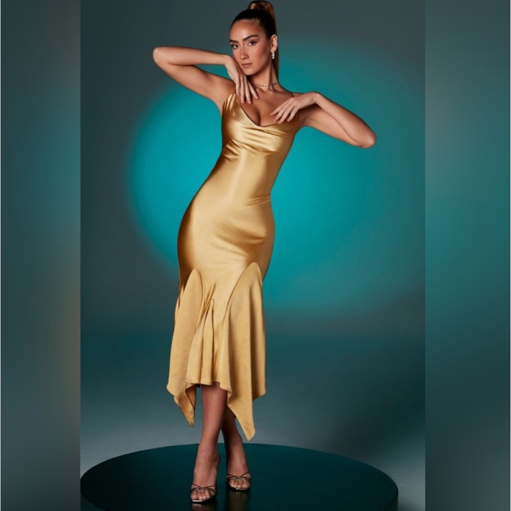 Sold Out Brand New Oh Polly Gold Midaxi Dress NWT